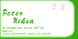 peter miksa business card